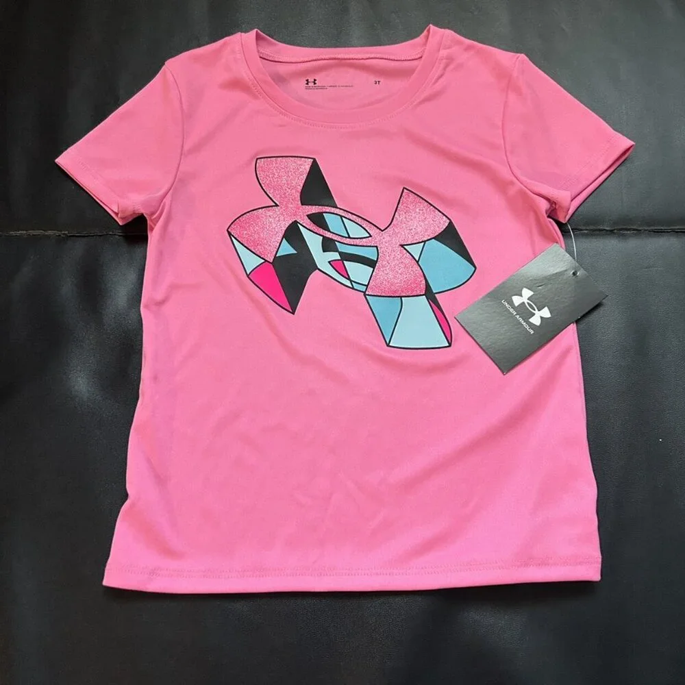 NWT Under Armour Leggings & Glitter Tee Set Girls Size 3T